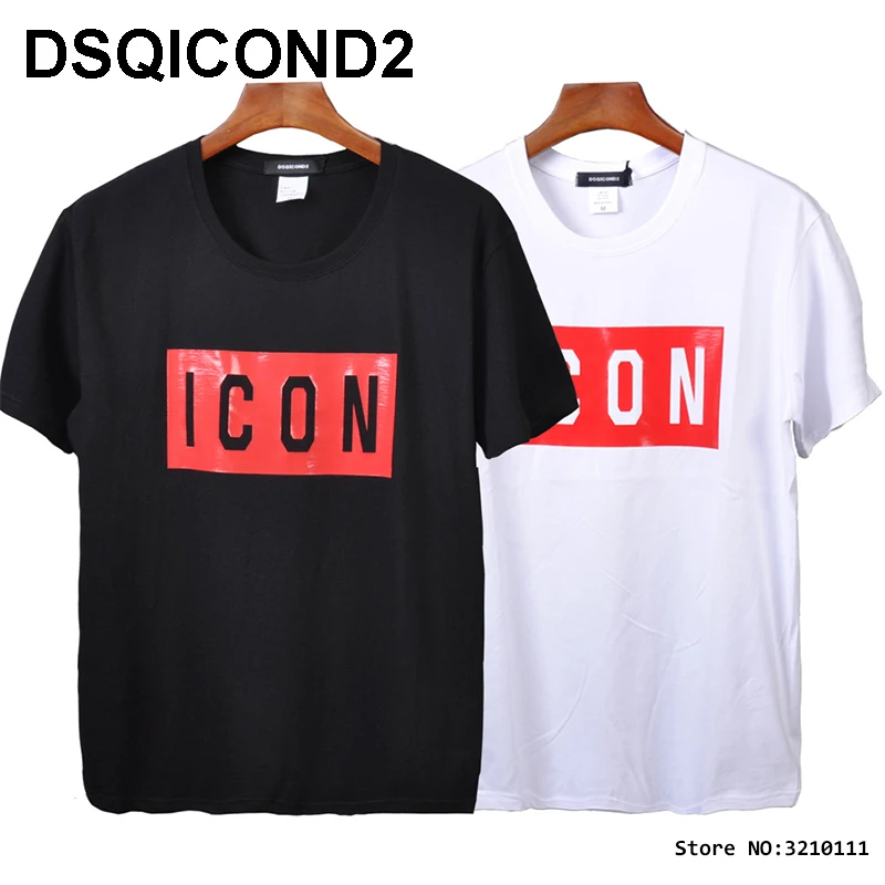 Брендовые Новые повседневные футболки DSQICOND2 DSQ топы с принтом иконы мужские и