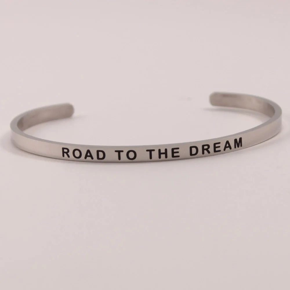 

Simple Stainless Steel Bangle Positive Inspriation Bangles 4mm Buddhism Quotes Sign Cuff Mantra Bracelets Men Women Best Gift