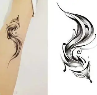 4pattern 8pcs feather ankle tattoo fox arm abdomen Temporary Tattoo star Barcode tatoo sticker tatuajes metalicos DIY makeup | Красота и