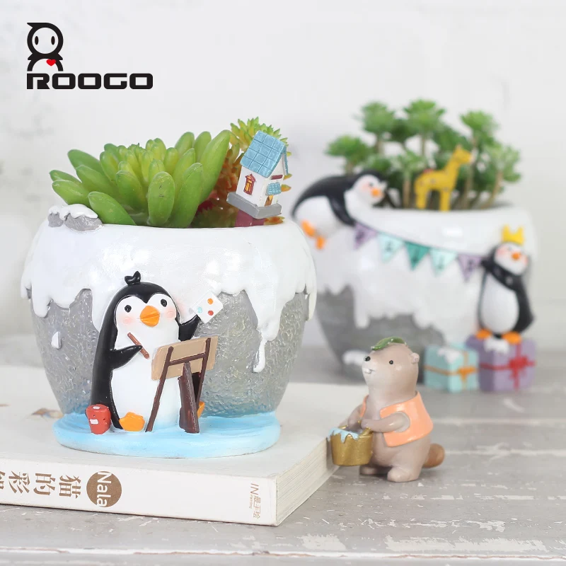 Цветочный горшок Roogo 1 шт. маленький для растений современный