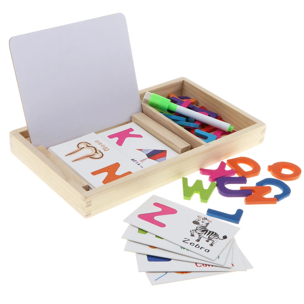 Деревянные буквы алфавита соответствующие головоломки ABCs флэш карты с