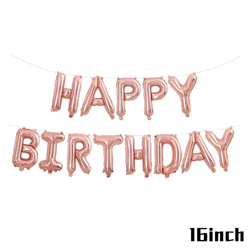 HBD Balloon MEIDDING С Днем Рождения Фольга из розового золота воздушный шар воздушные шары Свадебный декор 30/40/50th день рождения принадлежности для юбилейной вечеринки - Цвет: HBD Balloon