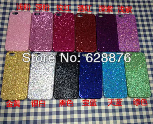 Newest Free Shipping Shimmering Powder Designed Colorful Bling Glitter PC Hard Back Cover Case for iPhone 5/5S mix style gift |