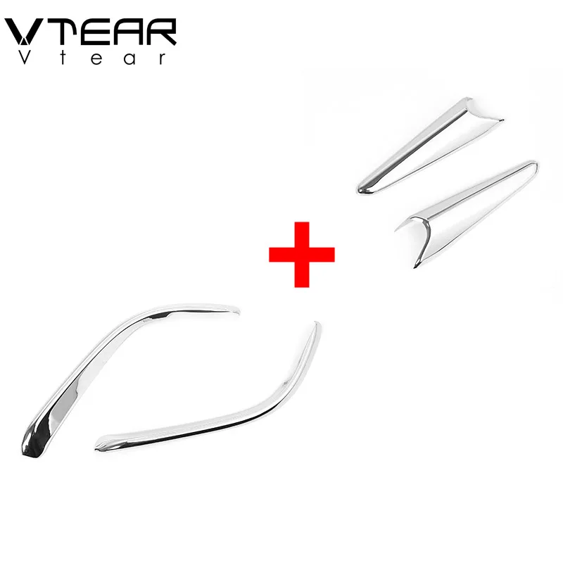 2 sets Vtear для Mazda 3 хэтчбек седан Axela- передняя противотуманная фара брови полосы Накладка внешние украшения аксессуары - Цвет: 2 sets