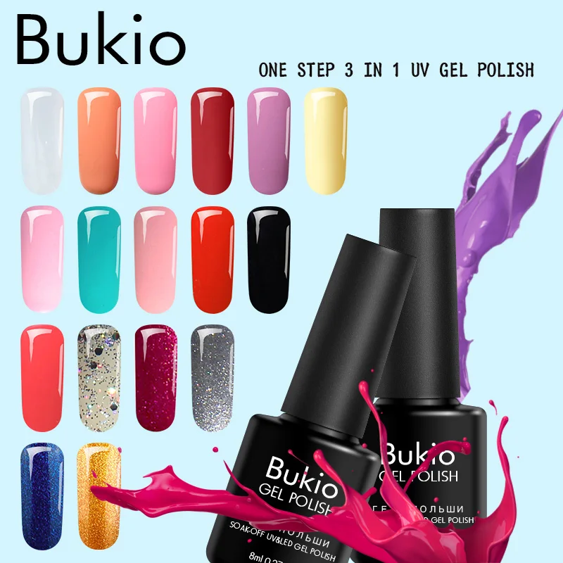 Гибридные Лаки Bukio 1 шаг 3 в Гель лак для ногтей все маникюра Полуперманентная