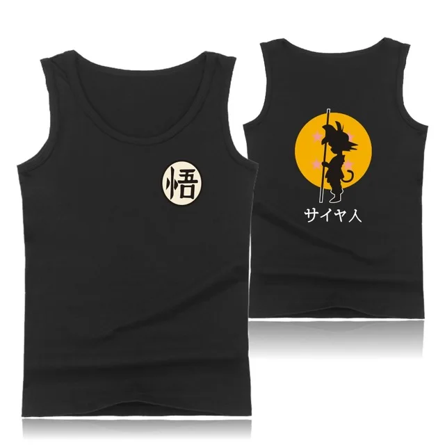 black Dragon Ball, бодибилдинг, безрукавки, мужские, аниме, для спортзала, безрукавка, Наруто, Летний жилет, для фитнеса, майка, мужская одежда - Цвет: black