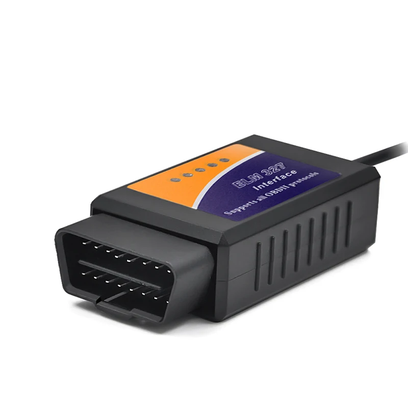 Высокое качество ELM327 USB пластик OBD2 Авто диагностический инструмент версия V1.5 ELM 327