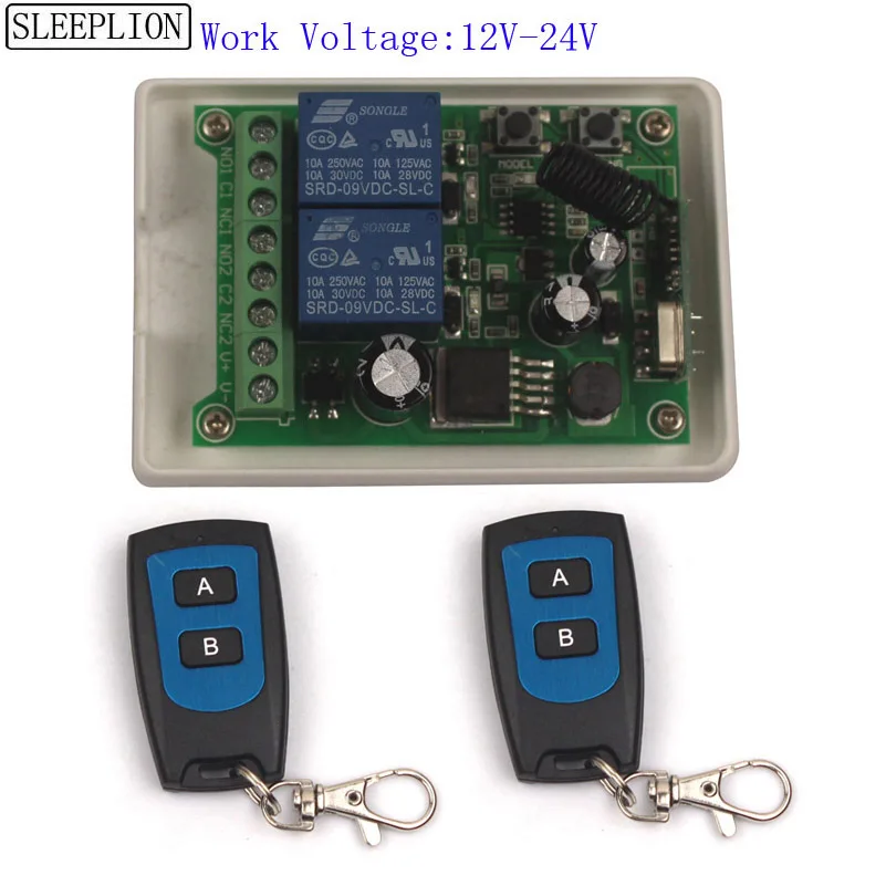 Sleeplion двери гаража мотор умный переключатель 12V 24V 36V 48V 2CH системы дистанционного