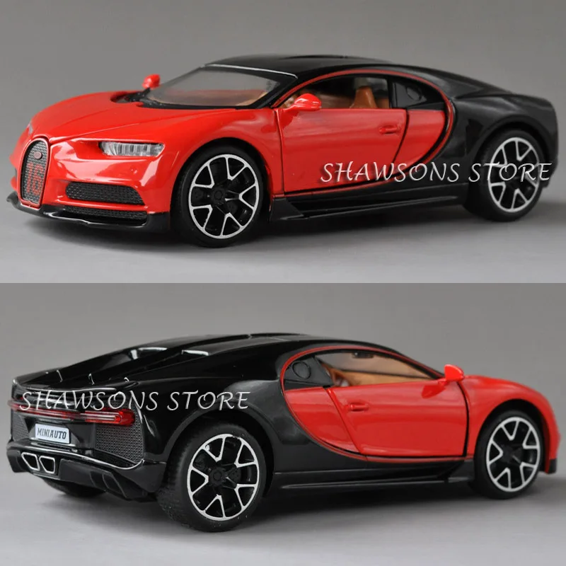1:32 литая модель автомобиля Bugatti Chiron Реплика со звуком светильник|Наземный