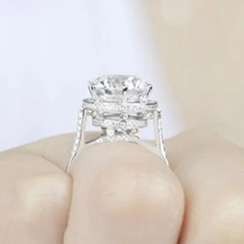 Женское кольцо для помолвки Amazing 5CT Золотое из моиссанита синтетический