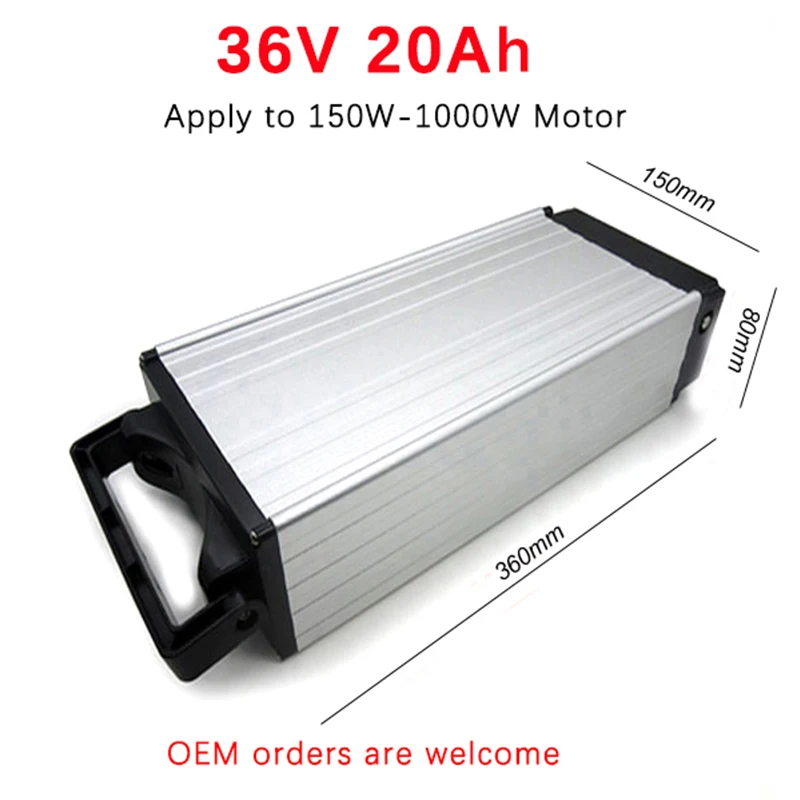 36V 20Ah 1000W 500W электрический велосипед батарея E скутер Серебро Рыба комплект