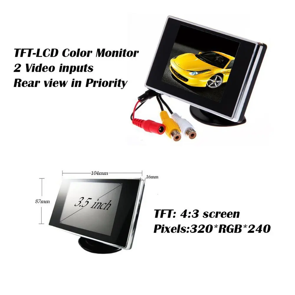 3 5 &quotавтомобильный монитор высокой четкости Автомобильный цветной TFT ЖК Авто ТВ