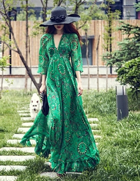 Бесплатная доставка высококачественное Элегантное Длинное пляжное шифоновое