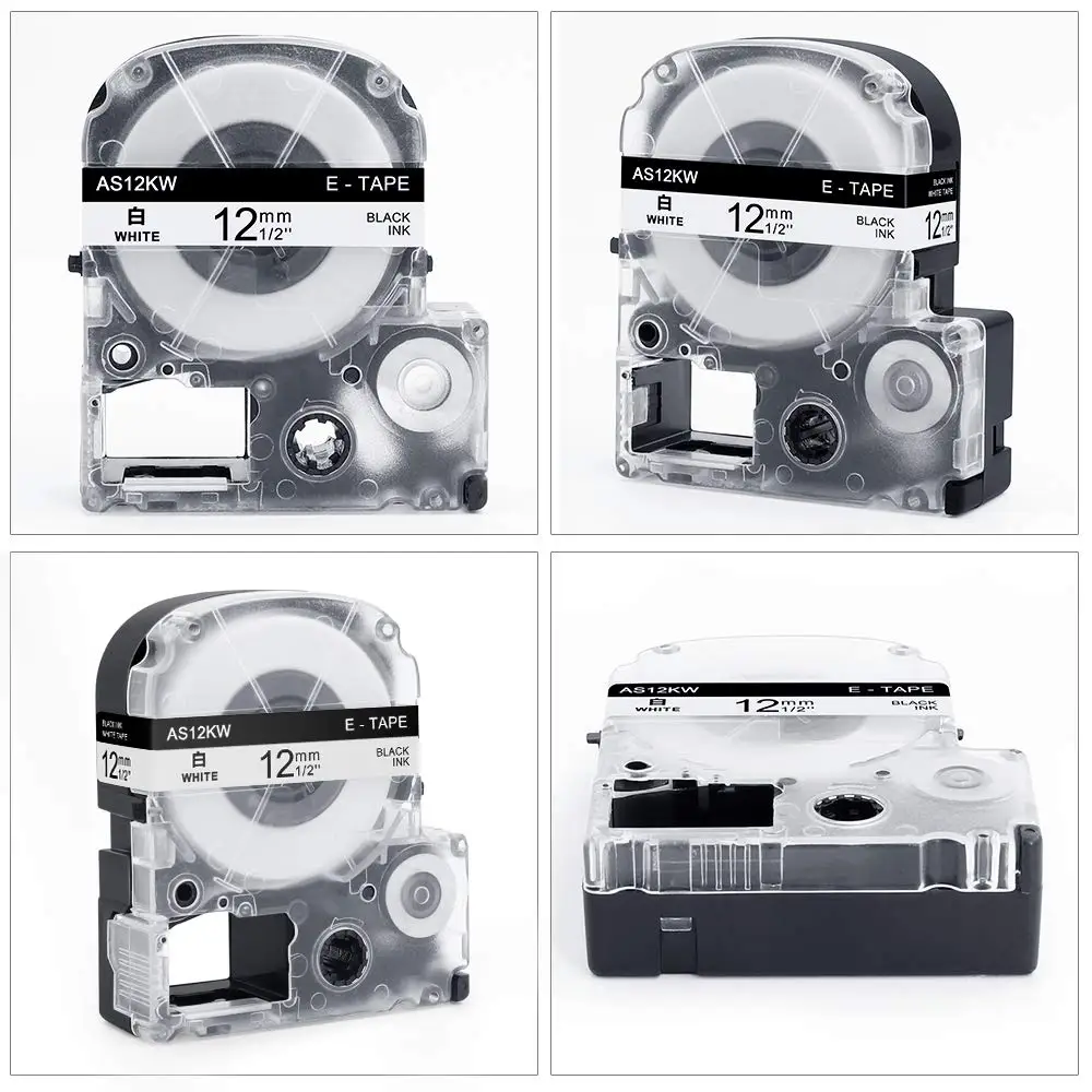 Oozmas SS12KW ленты для этикеток совместимые с Epson LabelWorks кассета цвет черный/белый 12