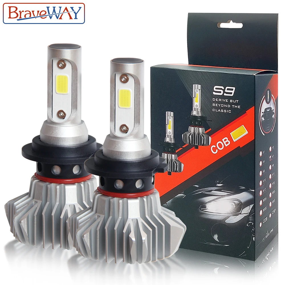 Светодиодный светильник BraveWay H7 для авто H4 H11 H1 светодиодный головной 9005 9006 HB3 HB4