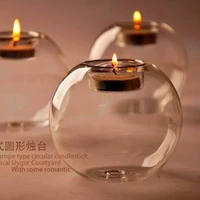 glass candlestick round crystal candlestick home decoration craft gifts