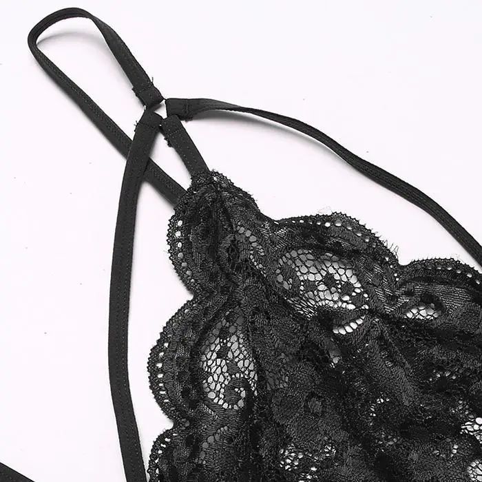 Avidlove Babydoll сексуальное Боди женское Сексуальное белье Ночное белье с v-образным вырезом без рукавов Кружевное прозрачное белье Пижамный комбинезон