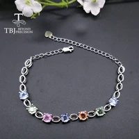 tbjsummar simple design bracelet with natural fancy color sapphire precious gemstone fine jewelry for women precious gift