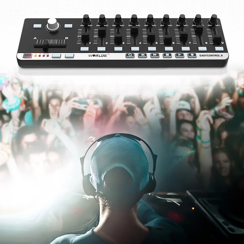 Контроллер клавиатуры MIDI 9-клавишный контроллер USB 8 RGB красочных пусковых подушек