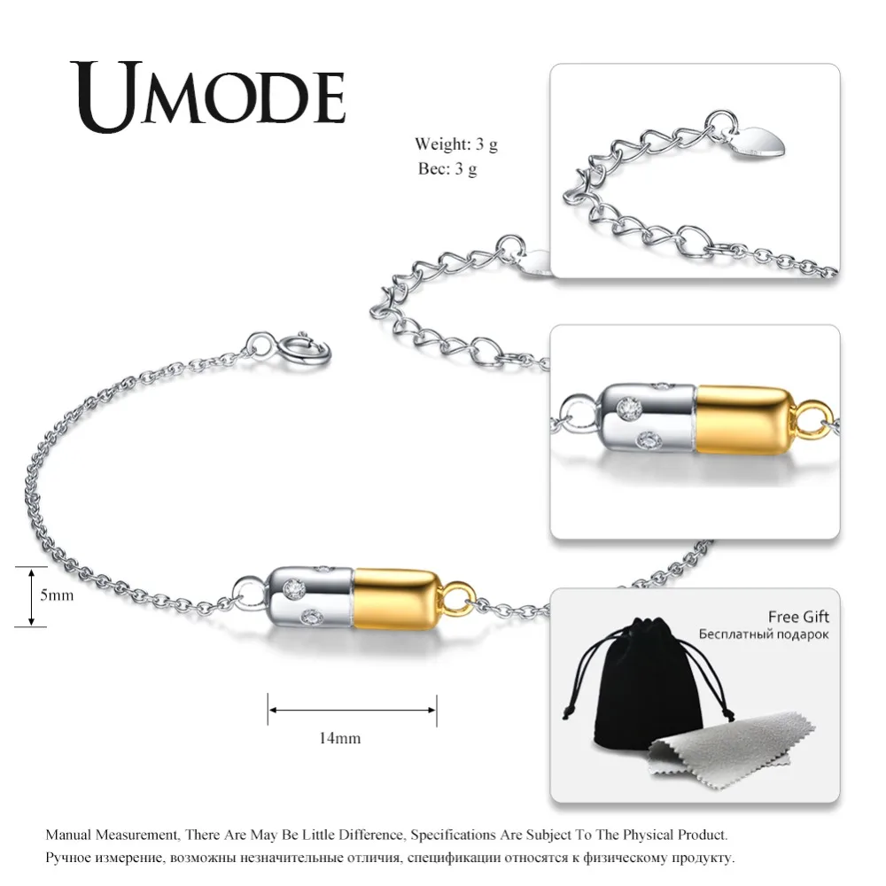 UMODE, новинка, модный 925 пробы, серебряный браслет для женщин, ювелирное изделие, браслеты для женщин, элегантные аксессуары для невесты, ULB0119