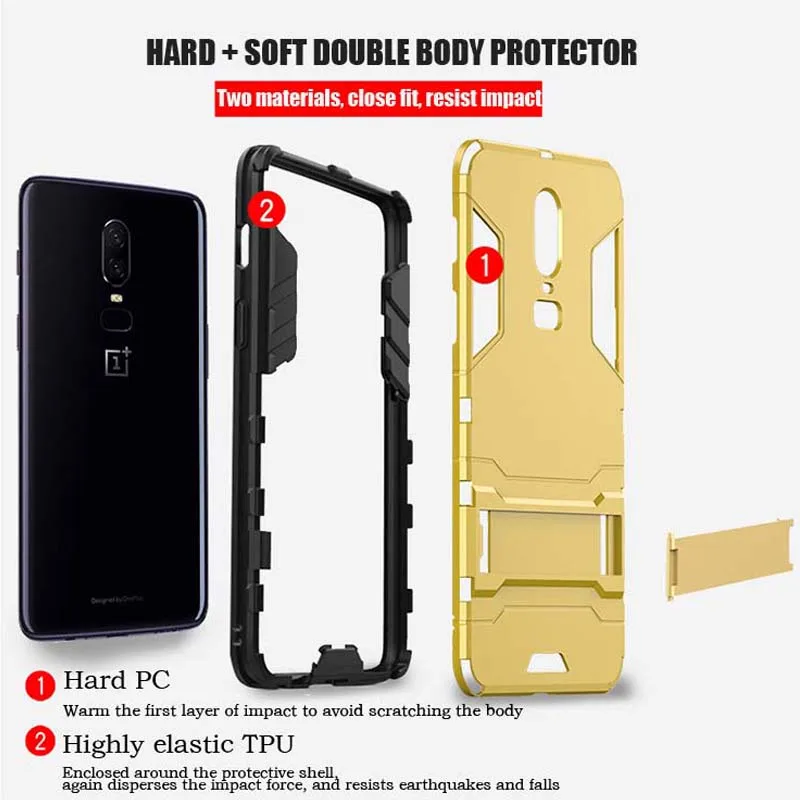 Для Oneplus 7 Pro 6 T 3 5 One Plus чехол силиконовый ударопрочный защитный ПК + ТПУ Броня