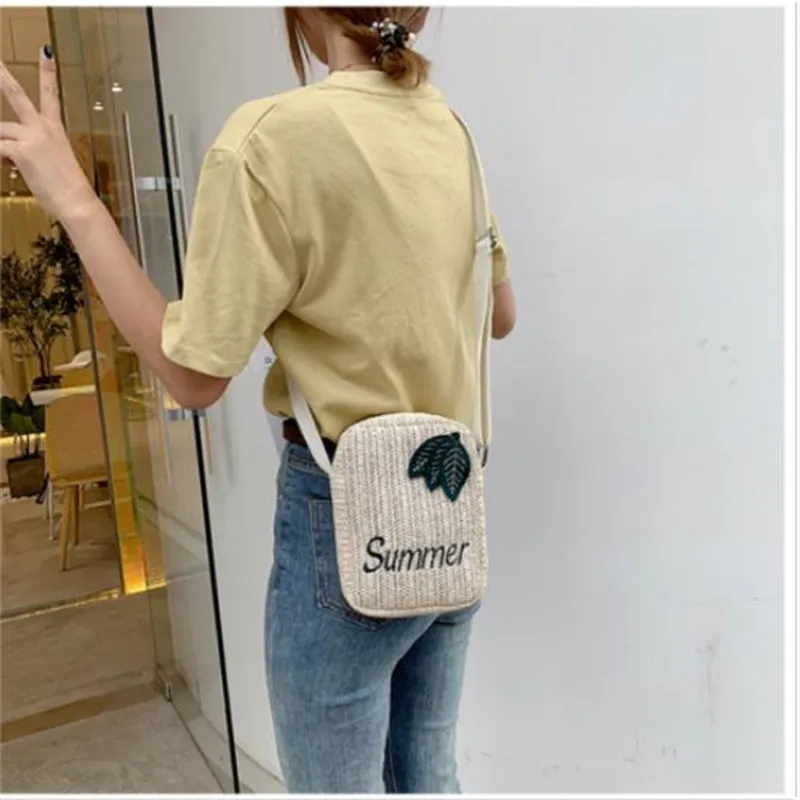 Женская богемная соломенная сумка через плечо новый тканый ротанг с буквенным