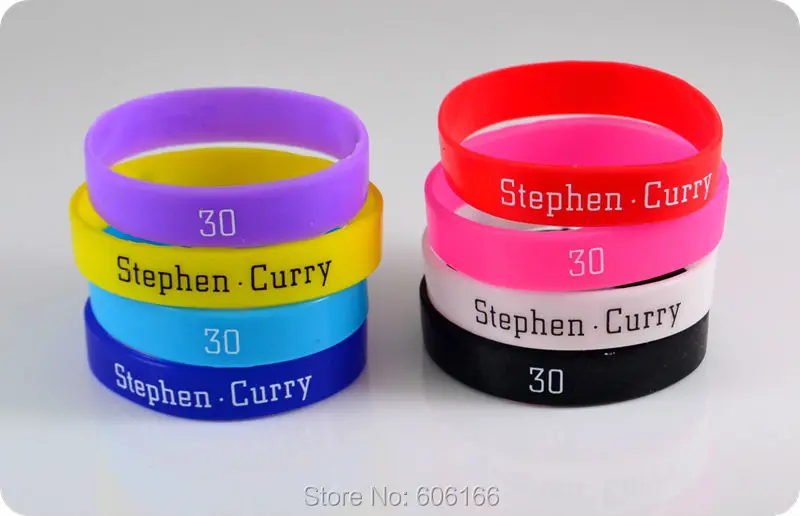 

50x Stephen Curry #30 Basketball MVP Superstar wristband silicone bracelet Fashion Sport jewelry