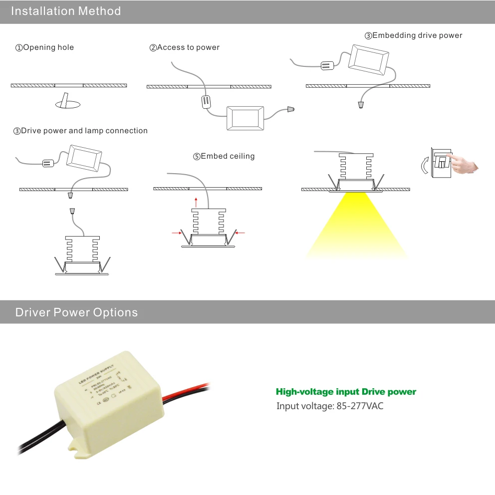 Мини-Светодиодный точечный светильник встроенный внутренний декоративный вырез