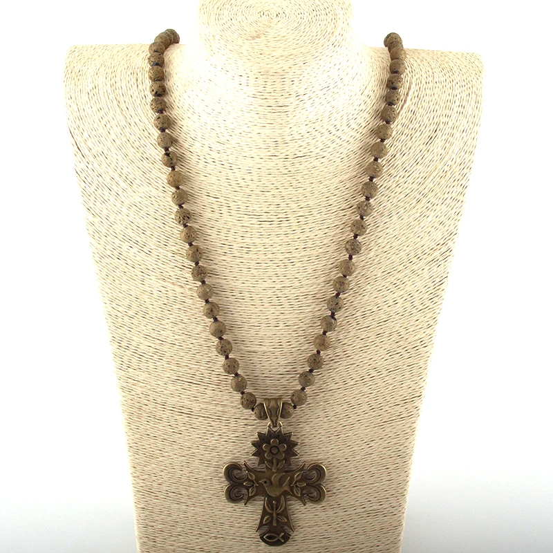 MOODPC Fashion Bohemian Tribal Sieraden Multi Lava Stenen Lange Geknoopt Metalen Bloem Vogel Cross Hanger Kettingen MOODPC Fashion Bohemian Tribal Sieraden Multi Lava Stenen Lange Geknoopt Metalen Bloem Vogel Cross Hanger Kettingen
