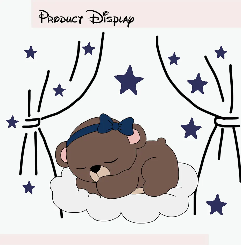 Милые животные медведи цветной стикер на стену для детской комнаты настенные