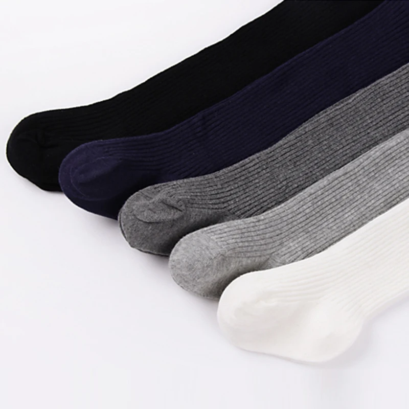 Мягкая хлопковая для новорожденных, колготки для маленьких девочек вязаные, зима-осень, эластичные колготки для