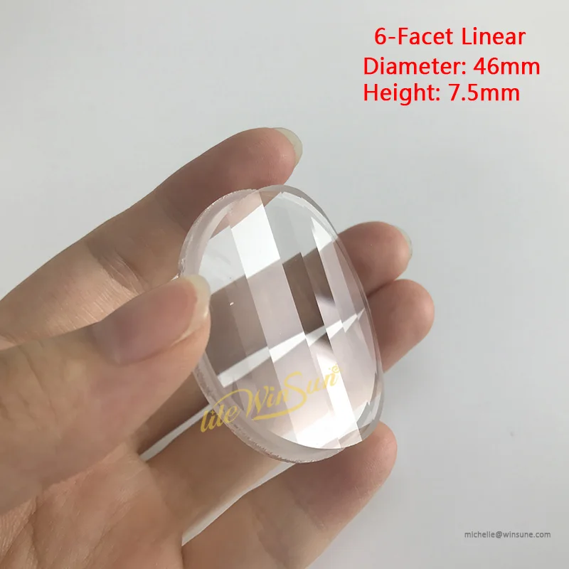 6-Facet Linear 46mm Litewinsune 1 шт. призматический светильник 16/24 грань ультрафиолетовое стекло(УФ стекло) цветное стекло для 200 Вт 230 Вт Луч светильник - Цвет: 6-Facet Linear 46mm