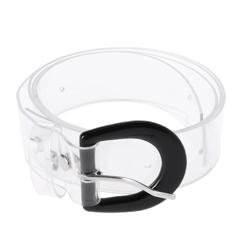 1 шт. Женский Пластиковый поясной ремень прозрачный широкий пояс цветная Пряжка