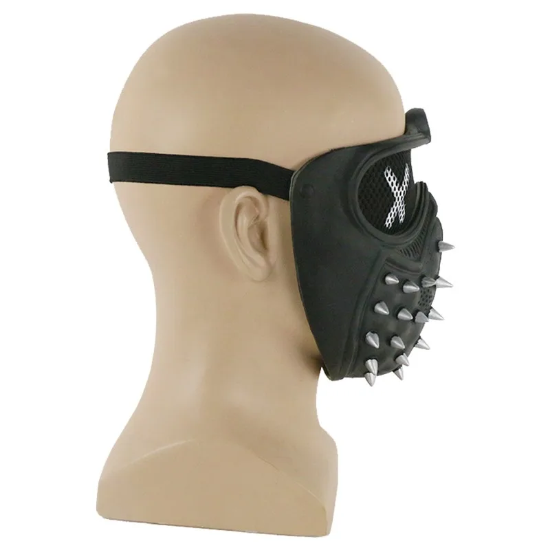 Маска ренча из watch dogs 2 Watch Dogs 2 Wrench Cosplay Vest Black Faux Leather Dedsec Rivet Vests Costume&Mask Badges