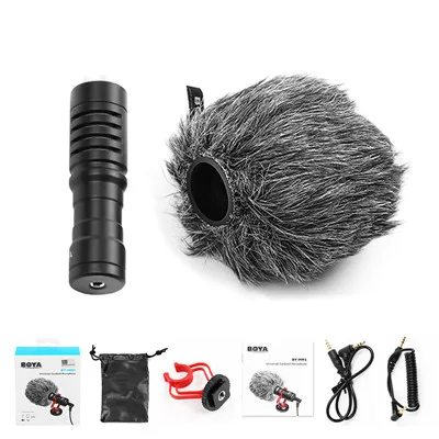 Черный BOYA BY-MM1 видеозапись микрофон для DSLR камеры смартфон Osmo Карманный Youtube Vlogging микрофон для iPhone Android держатель для цифровой зеркальной камеры - Цвет: Черный