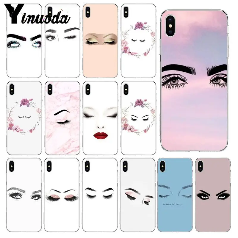 Yinuoda красивые ресницы для бровей DIY чехол телефона оболочка Apple iPhone 8 7 6 6S Plus X XS MAX 5 5S