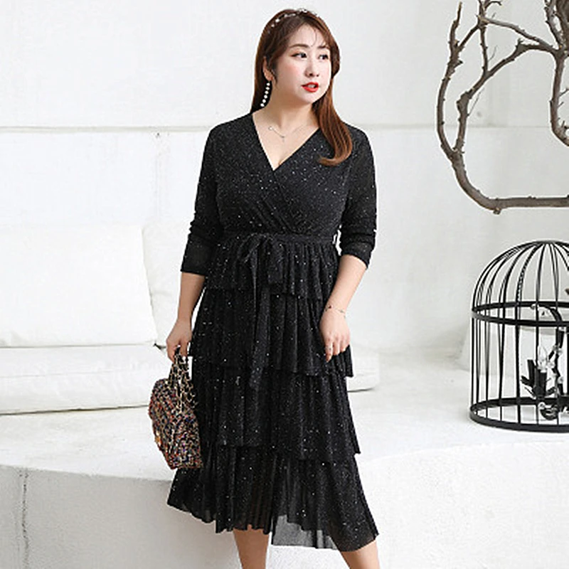 Женское платье большого размера яркое шелковое 2019 | Женская одежда