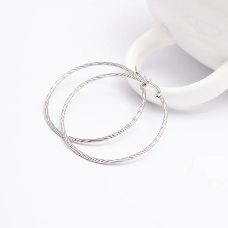 Женские круглые серьги-кольца из нержавеющей стали | Украшения и аксессуары