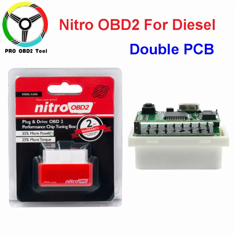 Double PCB 15% экономия топлива EcoOBD2 для бензиновых автомобилей Eco OBD2 дизель NitroOBD2 чип тюнинговая коробка вилка и драйвер диагностический инструмент - Цвет: Double PCB