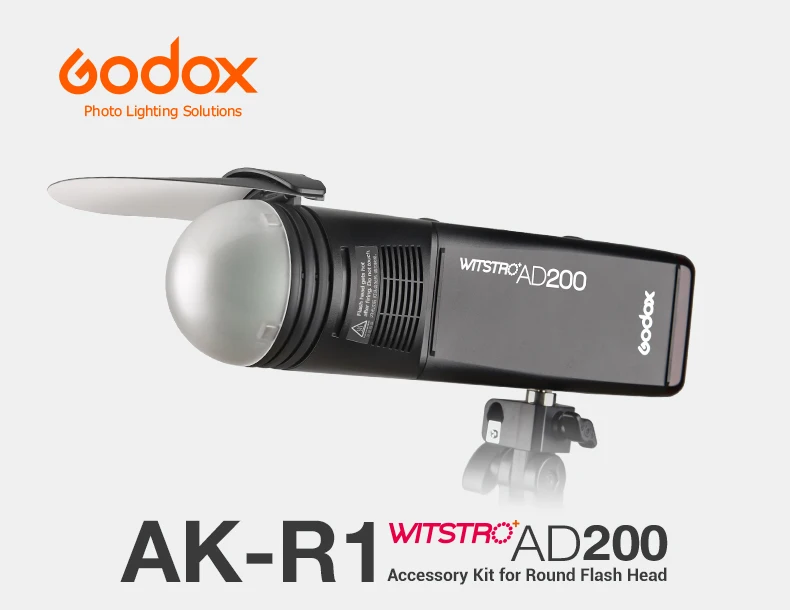Godox AK-R1 дверь сарая, Snoot, Цветной фильтр, отражатель, соты, шаровой рассеиватель комплекты для Godox AD200 H200R V1 круглая головка вспышки