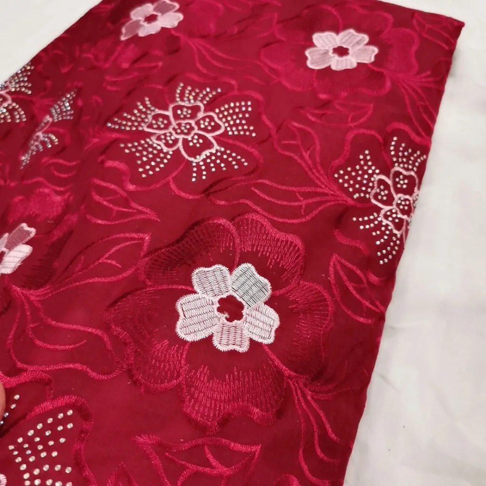 African Cotton Swiss Voile Lace Fabric High-grade fabrics Swiss Voile Lace In Switzerland For Wedding Party Dress
