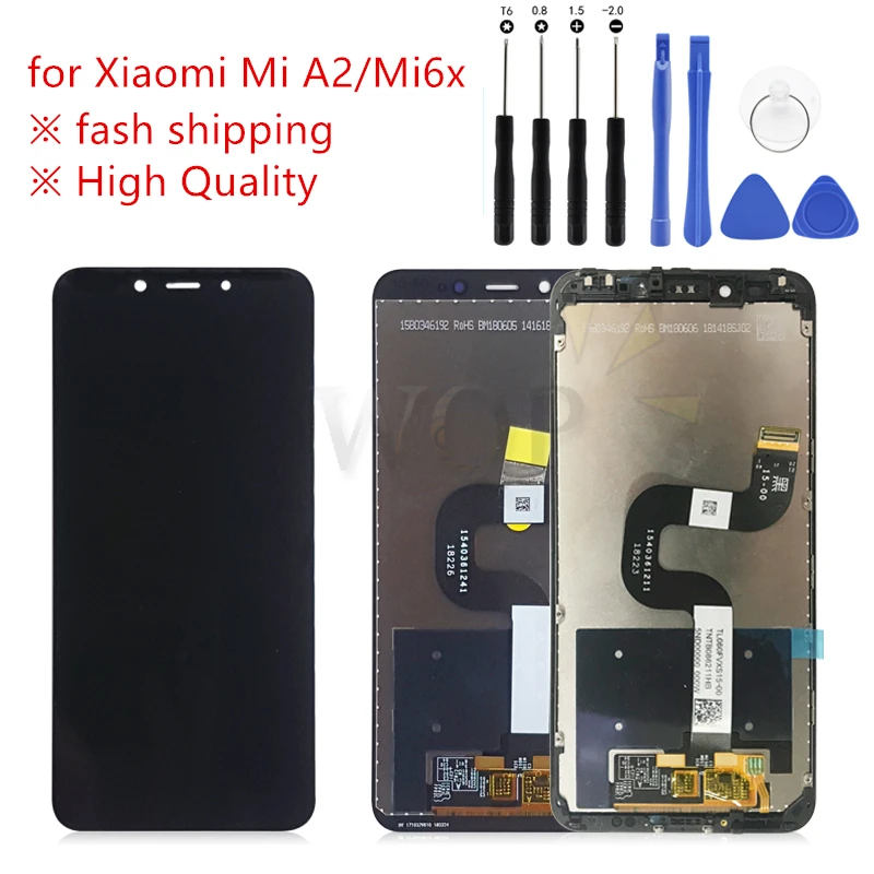 

ЖК-дисплей с сенсорным экраном и дигитайзером в сборе для Xiaomi Mi A2, MIA2, запасные части для Xiaomi Mi 6X, MI6X, 5,99 дюйма