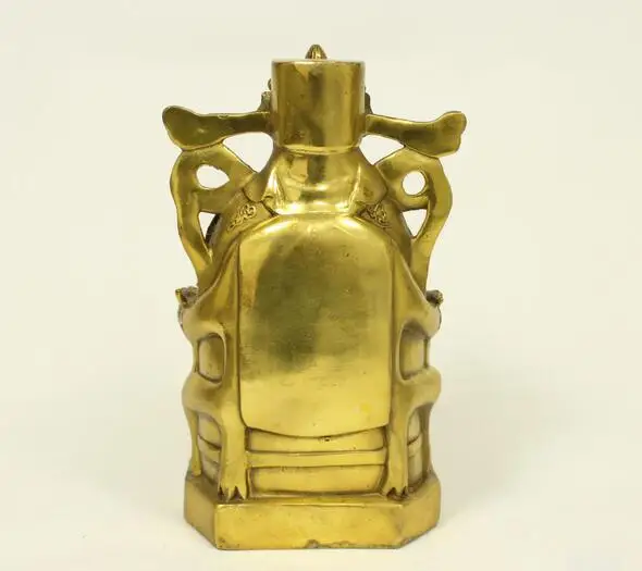 24 см в народном стиле Китайский Латунь YuanBao богатство Cai Бог Маммона Дракон