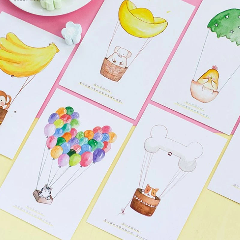 30 шт./партия мультяшная открытка с воздушным шаром поздравительная lomo подарочные