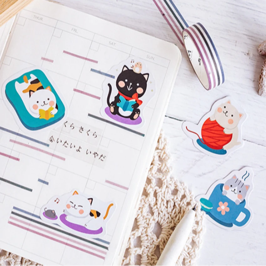 45 шт./кор. Kawaii дом кошка мини бумажный стикер Дневник в стиле Скрапбукинг Декоративные DIY стикер s канцелярские принадлежности