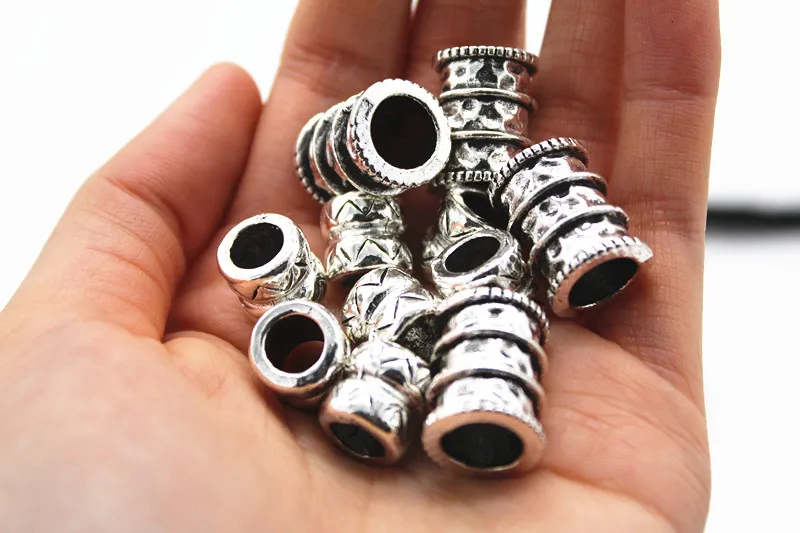 Оплетка для волос в стиле ретро из сплава Серебряный страшный Дред бусина