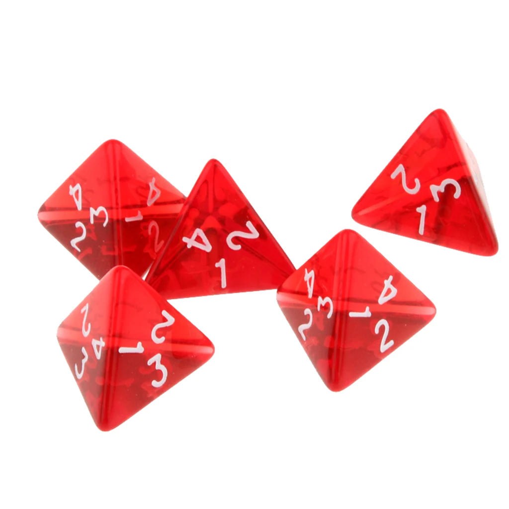 40 Pcs Dice Set D4 for D&ampD Board Game Red Acrylic Polyhedral Bulk Cup | Спорт и развлечения