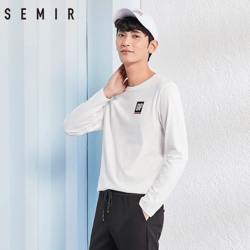 SEMIR футболка для мужчин О-образным вырезом Молодежные рубашки Простой Письмо
