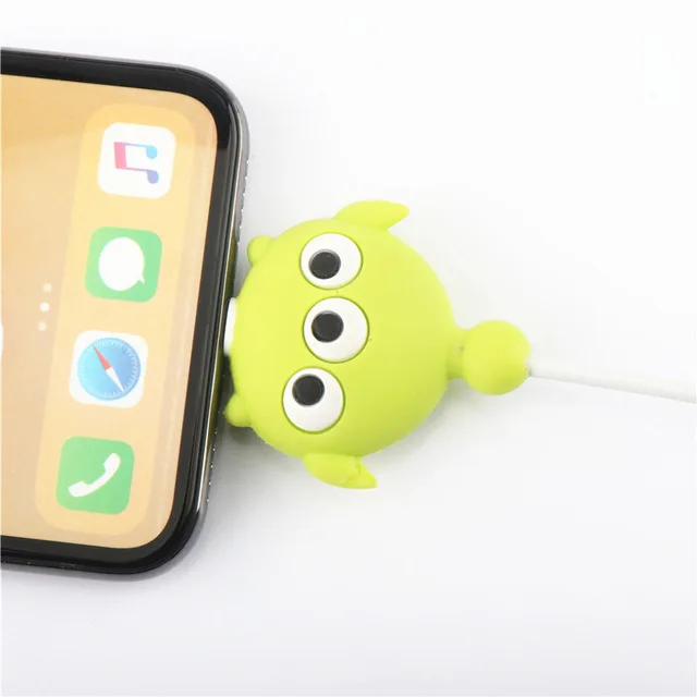 D Siancs стежка мультяшный кабель протектор для usb-кабель для iphone кукла милый Органайзер для провода Кусачки - Цвет: D