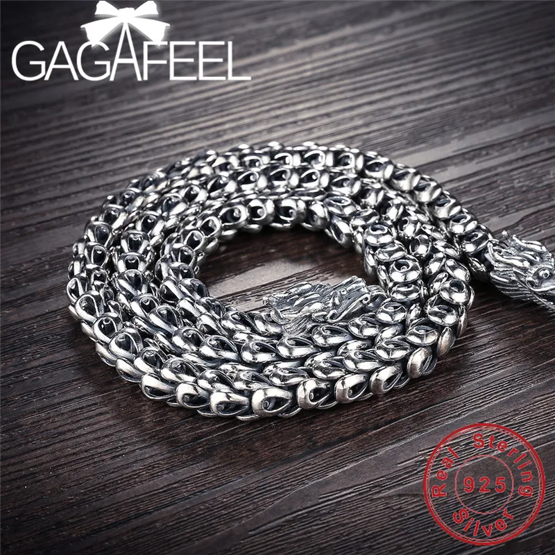 Мужские ожерелья подвески из серебра GAGAFEEL однотонные цепочки 100% S925 пробы с